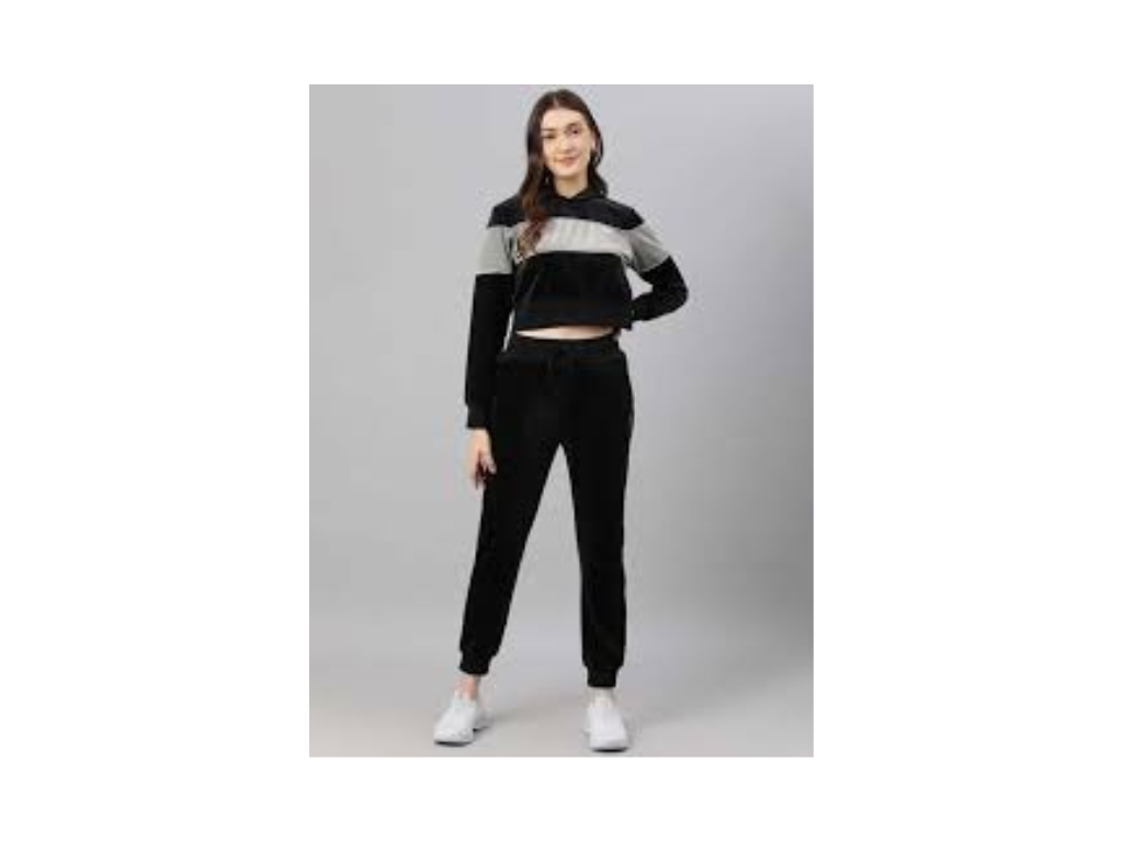 Woods Women’s Polyester Tracksuit | Black & Grey
