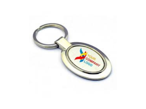 Oval Metal Keychain