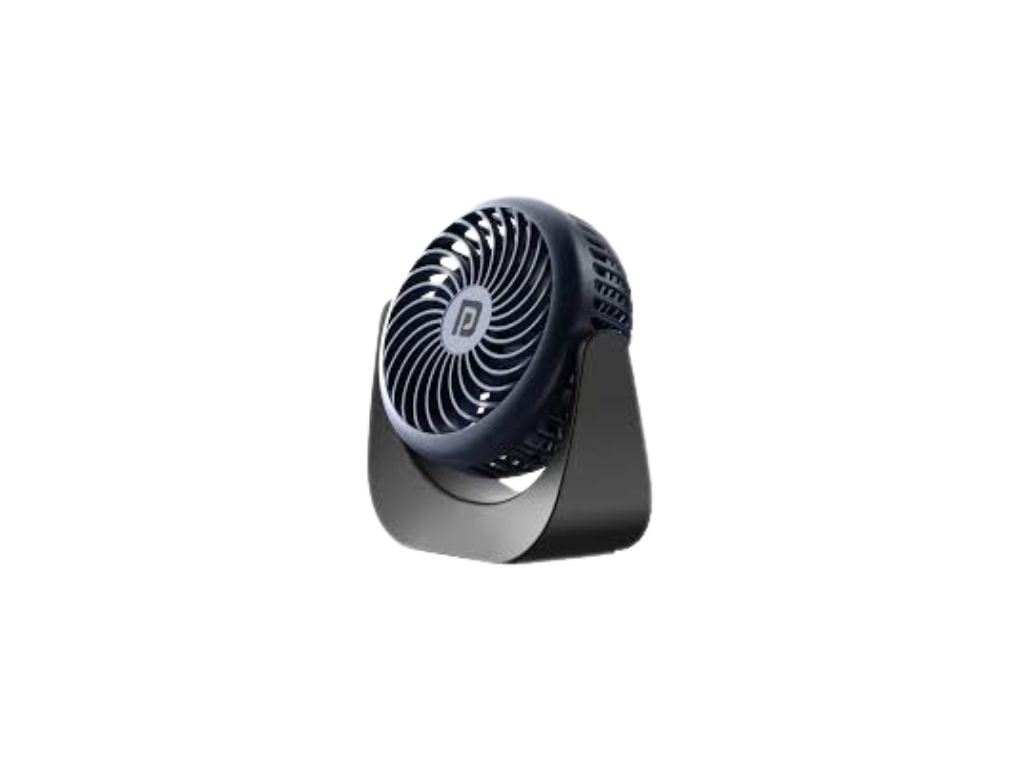 Portronics USB Table Fan: 360° Rotatable, Rechargeable, 3 Speed Modes, Noiseless 3D Blades